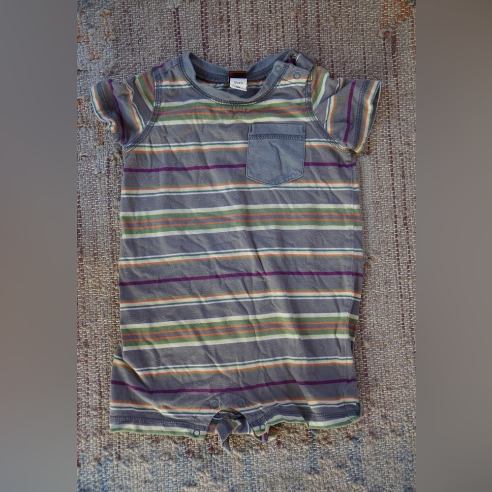 Striped Tea Collection shorts romper 12-18 months
